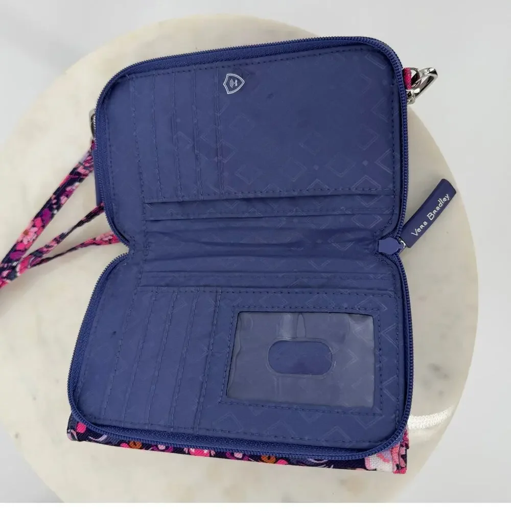 Vera Bradley Magenta Medallion RFID 3-in-1 Crossbody Wallet